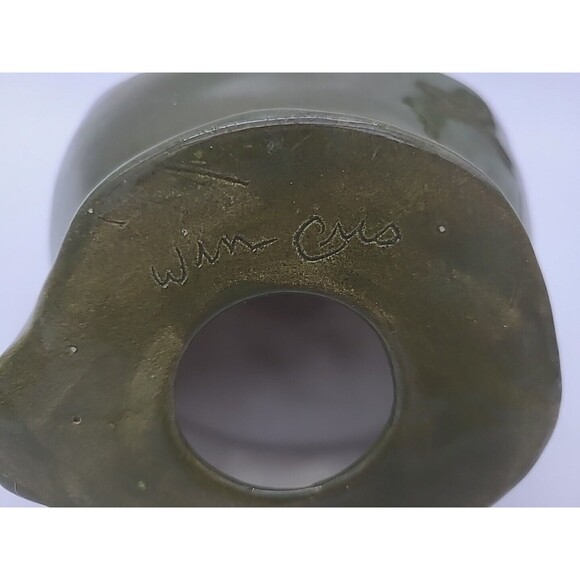 Vintage Mouse Sitting on Slice of Watermelon Ceramic Statue Signed 5" - Picture 8 of 11